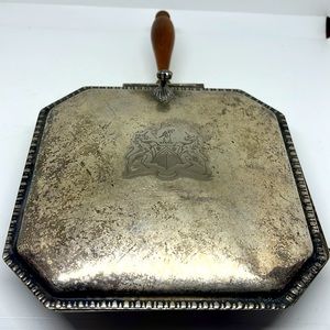 Vintage Crumb Catcher, Silent Butler, Ash tray, Silver Plate Antique